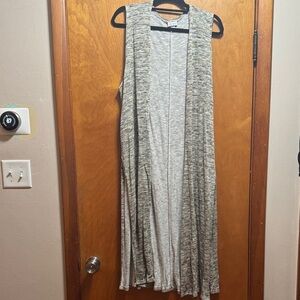 LuLaRoe Joy Brown/Olive Green Knit Vest
